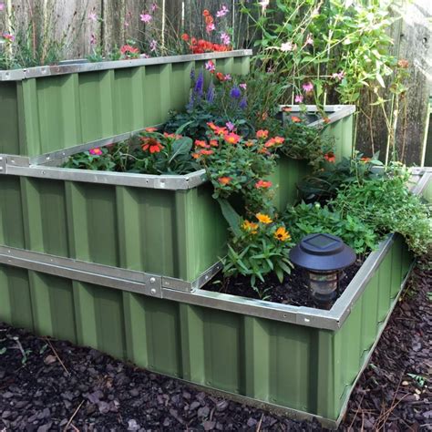 metal box garden|galvanized steel raised garden bed.